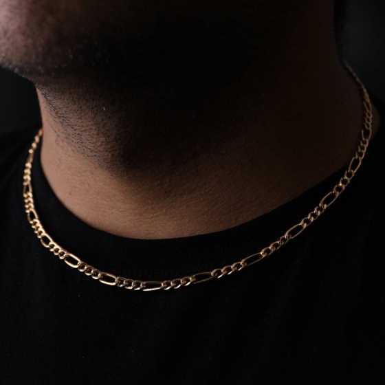 گردنبند زنجیری طلا مردانه طرح فیگارو