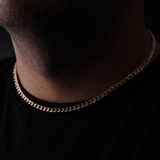 گردنبند زنجیری طلا مردانه طرح کارتیه