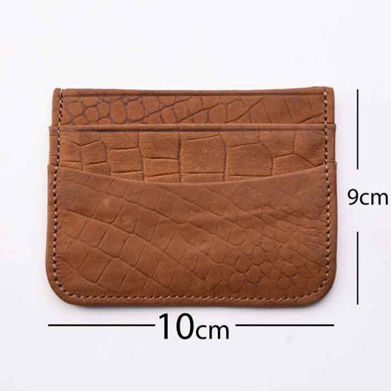 کیف کارت چرم عسلی