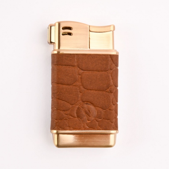 فندک گازی بدنه چرم عسلی