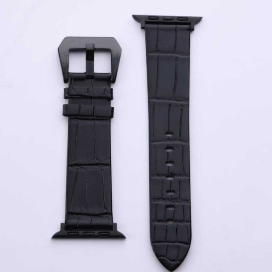 بند اپل واچ چرم کروکودیل مشکی