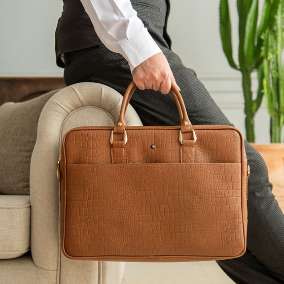 کیف اداری چرم عسلی
