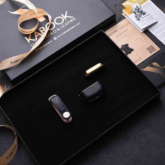 ست هدیه چرم قاب ایرپاد و اوربیت کی مشکی