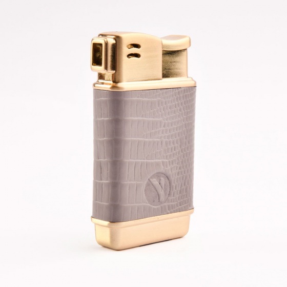 فندک گازی چرم خاکستری