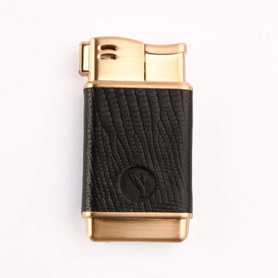 فندک گازی چرم لیزارد مشکی