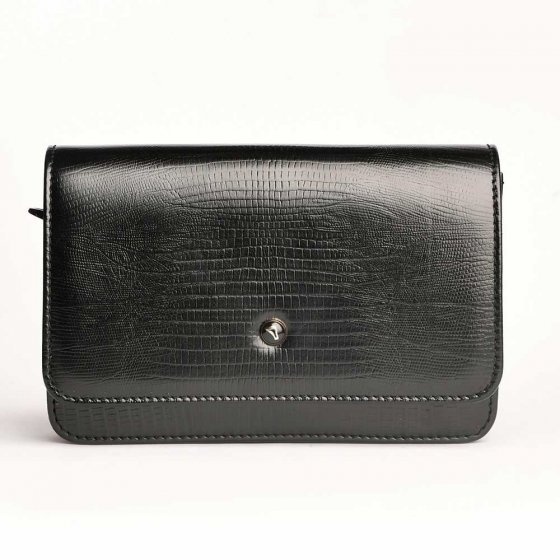 کیف دوشی زنانه آمبر چرم لیزارد مشکی