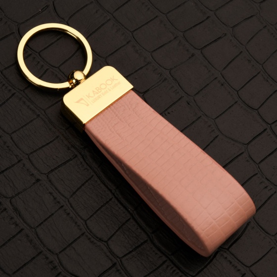 جاکلیدی چرم لیزارد صورتی