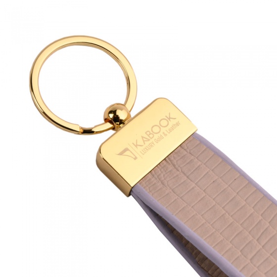 جاکلیدی چرم لیزارد خاکستری