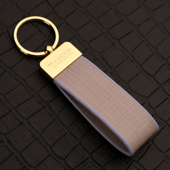 جاکلیدی چرم لیزارد خاکستری