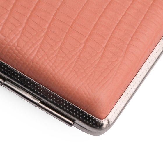 جعبه سیگار چرم لیزارد صورتی