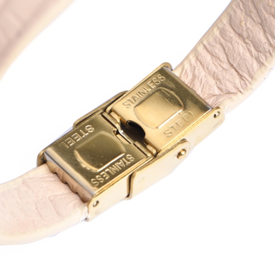 دستبند چرم لیزارد کرم