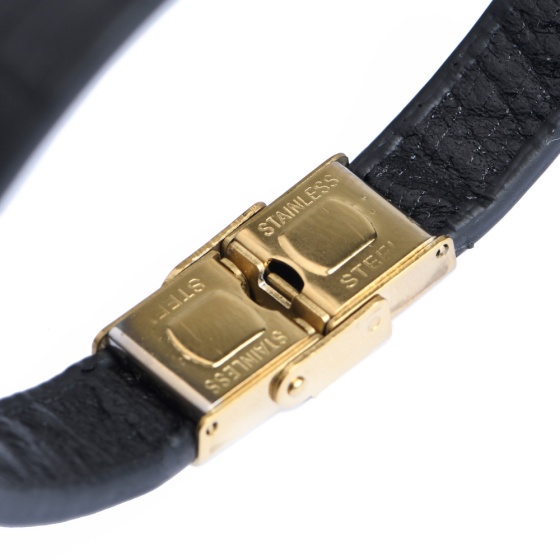 دستبند چرم مشکی لیزارد