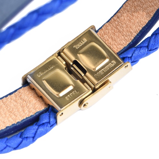 دستبند چرم 67 سورمه ای