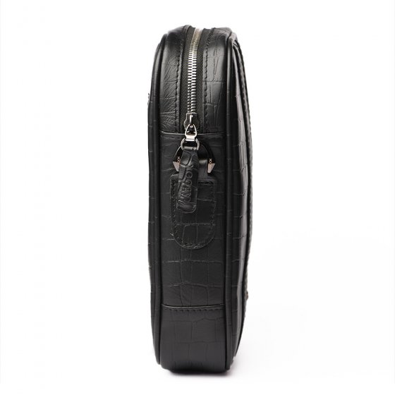 کیف کراس بادی مردانه طرح لونا چرم کروکودیلی مشکی