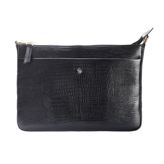 کیف دوشی زنانه طرح ویولتا چرم لیزارد مشکی