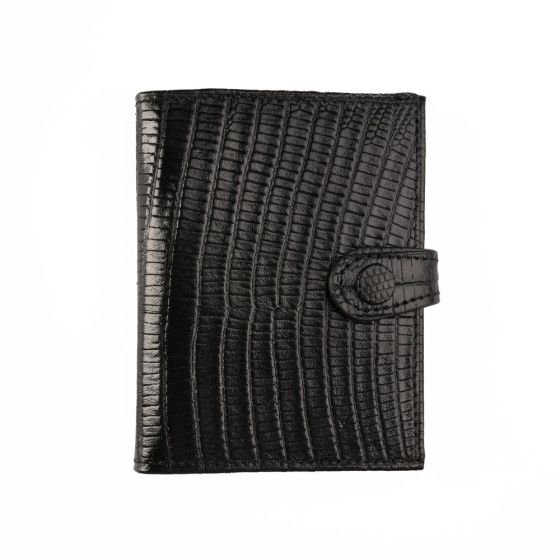 کیف کارت 4 لت چرم مشکی لیزارد