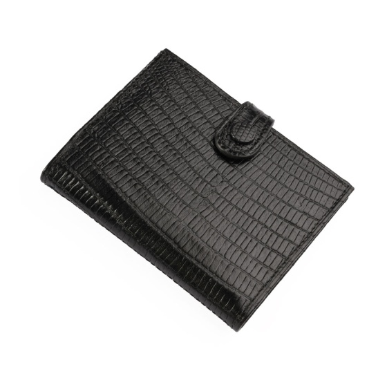 کیف کارت 4 لت چرم مشکی لیزارد
