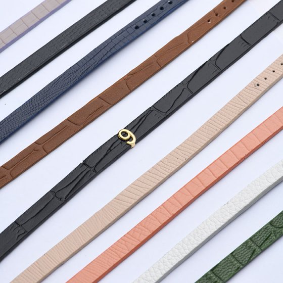 دستبند مردانه طلا چرم عدد 9