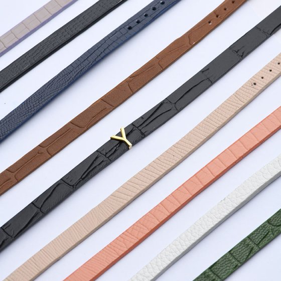 دستبند مردانه طلا چرم حرف Y