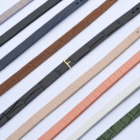 دستبند مردانه طلا چرم حرف F