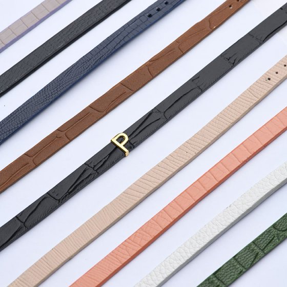 دستبند مردانه طلا چرم حرف P