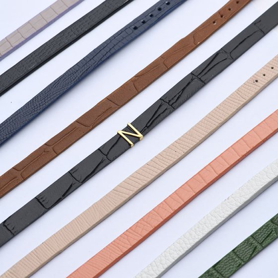 دستبند مردانه طلا چرم حرف N