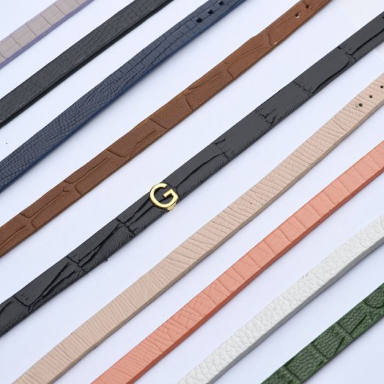 دستبند زنانه طلا چرم حرف G