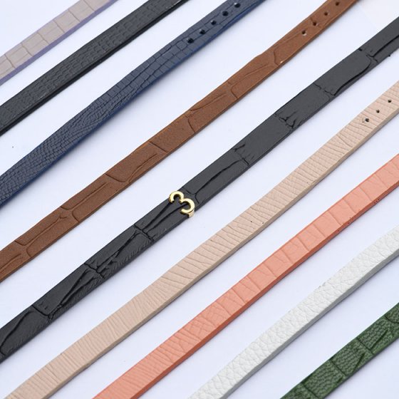 دستبند زنانه طلا چرم عدد 3