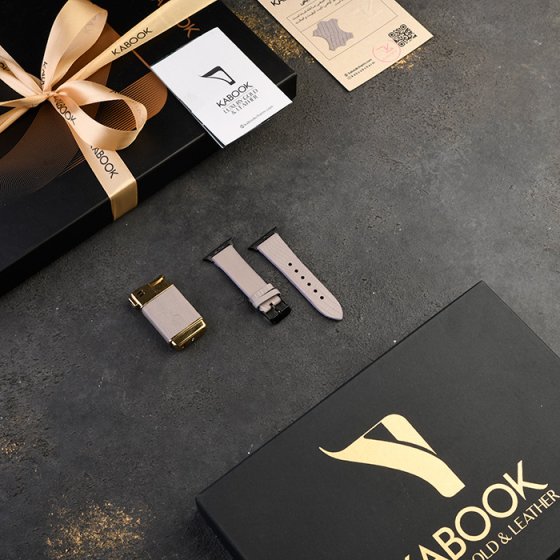 ست فندک و اپل واچ چرم خاکستری