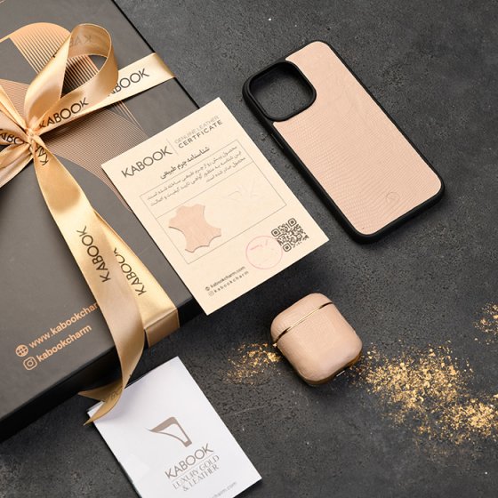 ست قاب موبایل و قاب ایرپاد چرم کرم