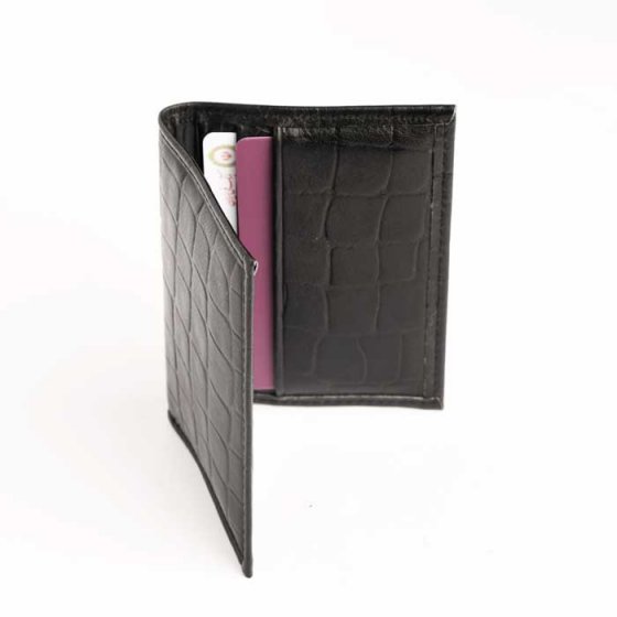 کیف کارت طرح رایا چرم مشکی فلوتر