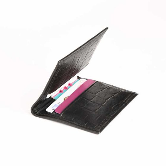 کیف کارت طرح رایا چرم مشکی فلوتر