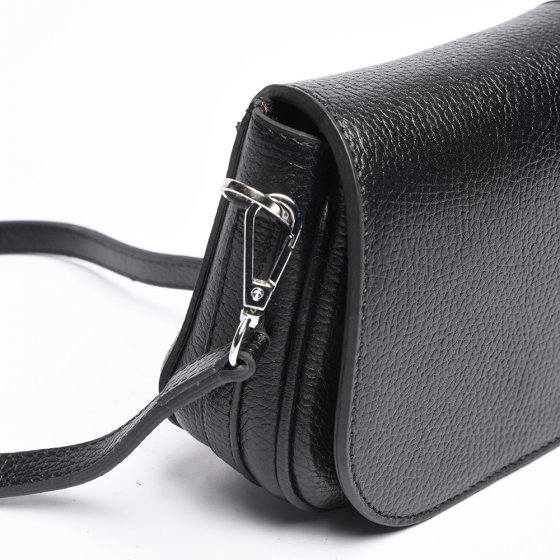 کیف دوشی زنانه طرح رستا متوسط چرم فلوتر مشکی