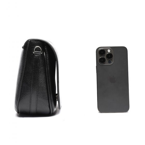 کیف دوشی زنانه طرح رستا بزرگ چرم فلوتر مشکی