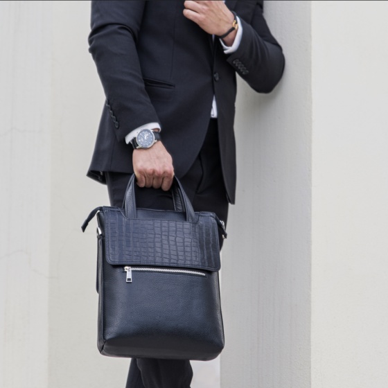 کیف اداری زنانه طرح مینی سپهر چرم فلوتر مشکی