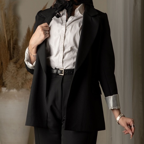 کمربند زنانه چرم مشکی کروکودیلی