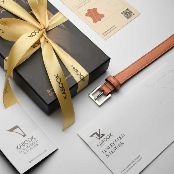 کمربند زنانه چرم صورتی