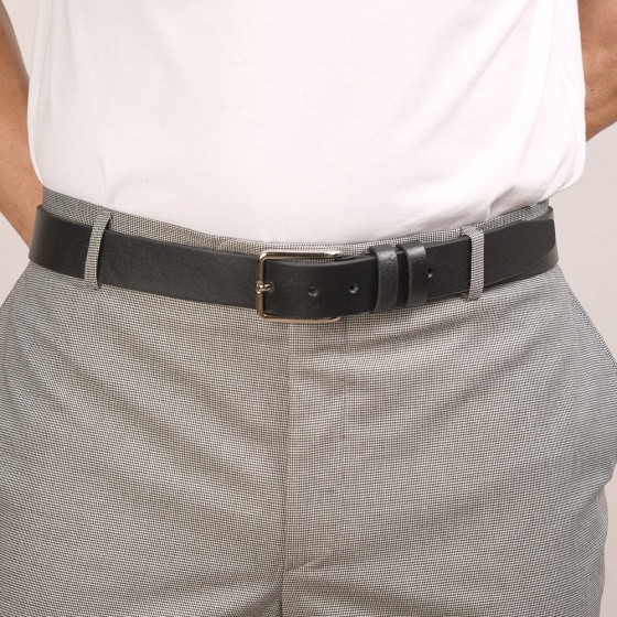 کمربند چرم مردانه کلاسیک مشکی