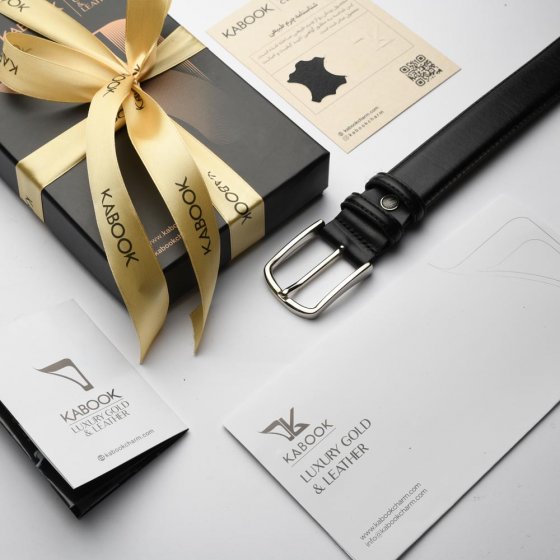 کمربند چرم مردانه کلاسیک مشکی