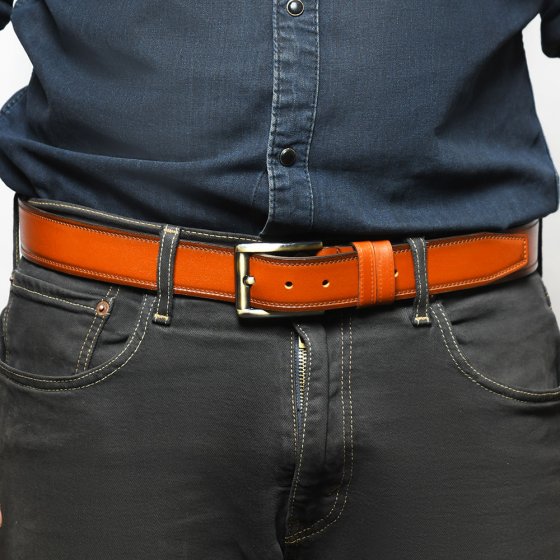 کمربند چرم مردانه فرتیک عسلی