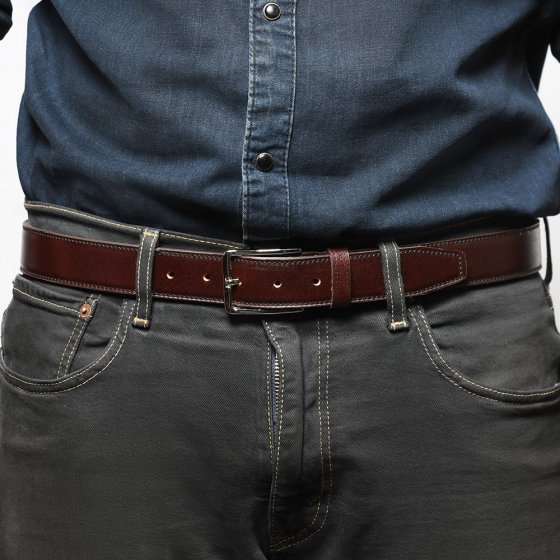 کمربند چرم مردانه پشت کراست قهوه ای