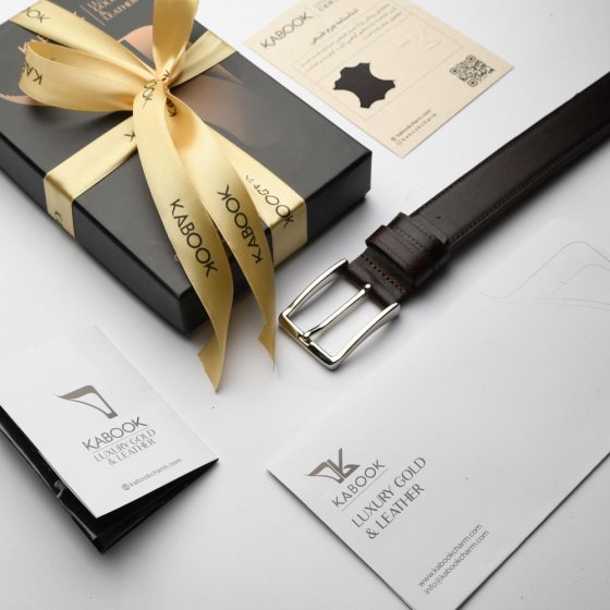 کمربند چرم مردانه پشت کراست قهوه ای