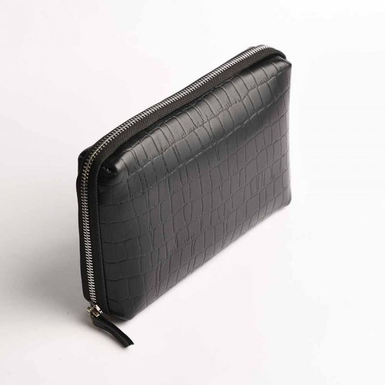 کیف پاسپورتی چرم کروکودیل مشکی