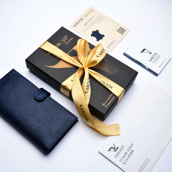 کیف موبایل چرم سورمه ای لیزارد