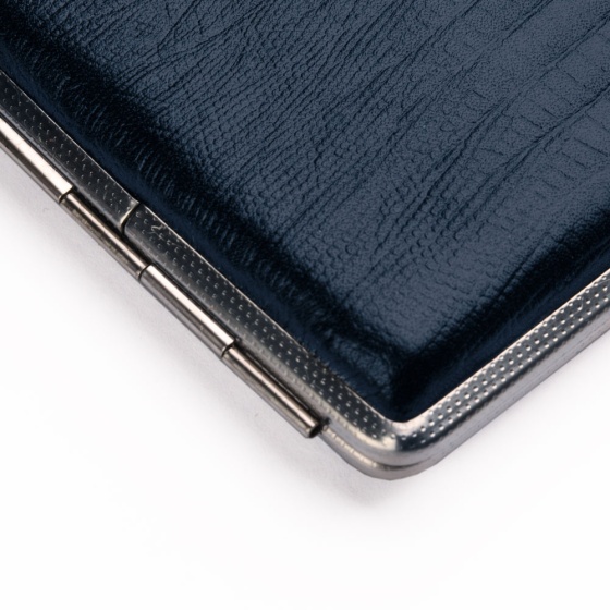 جعبه سیگار چرم لیزارد سرمه ای