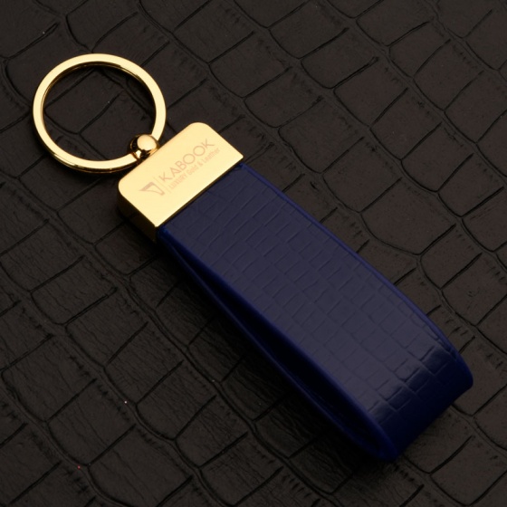 جاکلیدی چرم لیزارد سورمه ای