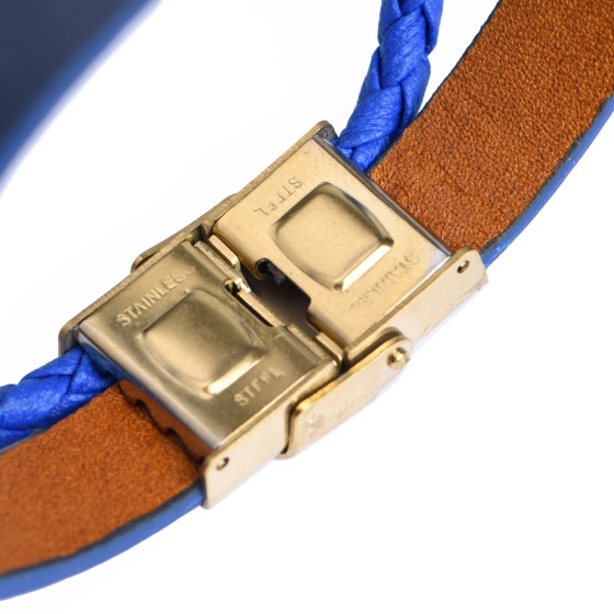 دستبند چرم 67 سورمه ای لیزارد