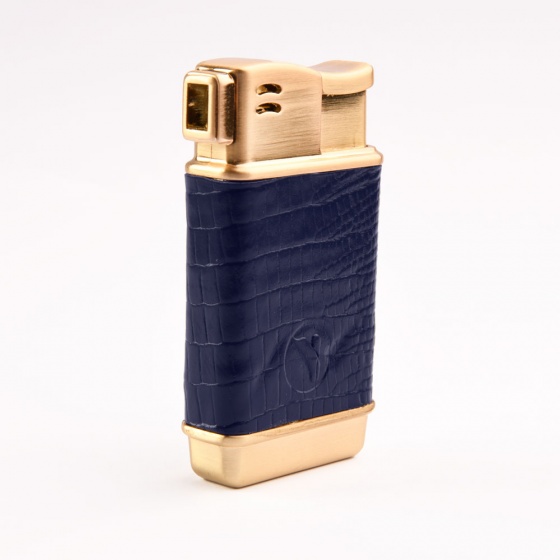 فندک گازی چرم سورمه ای لیزارد