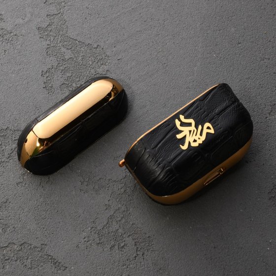 قاب ایرپاد طلا چرم اسم میلاد