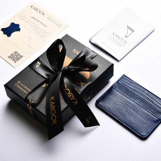 کیف کارت سورمه ای لیزارد